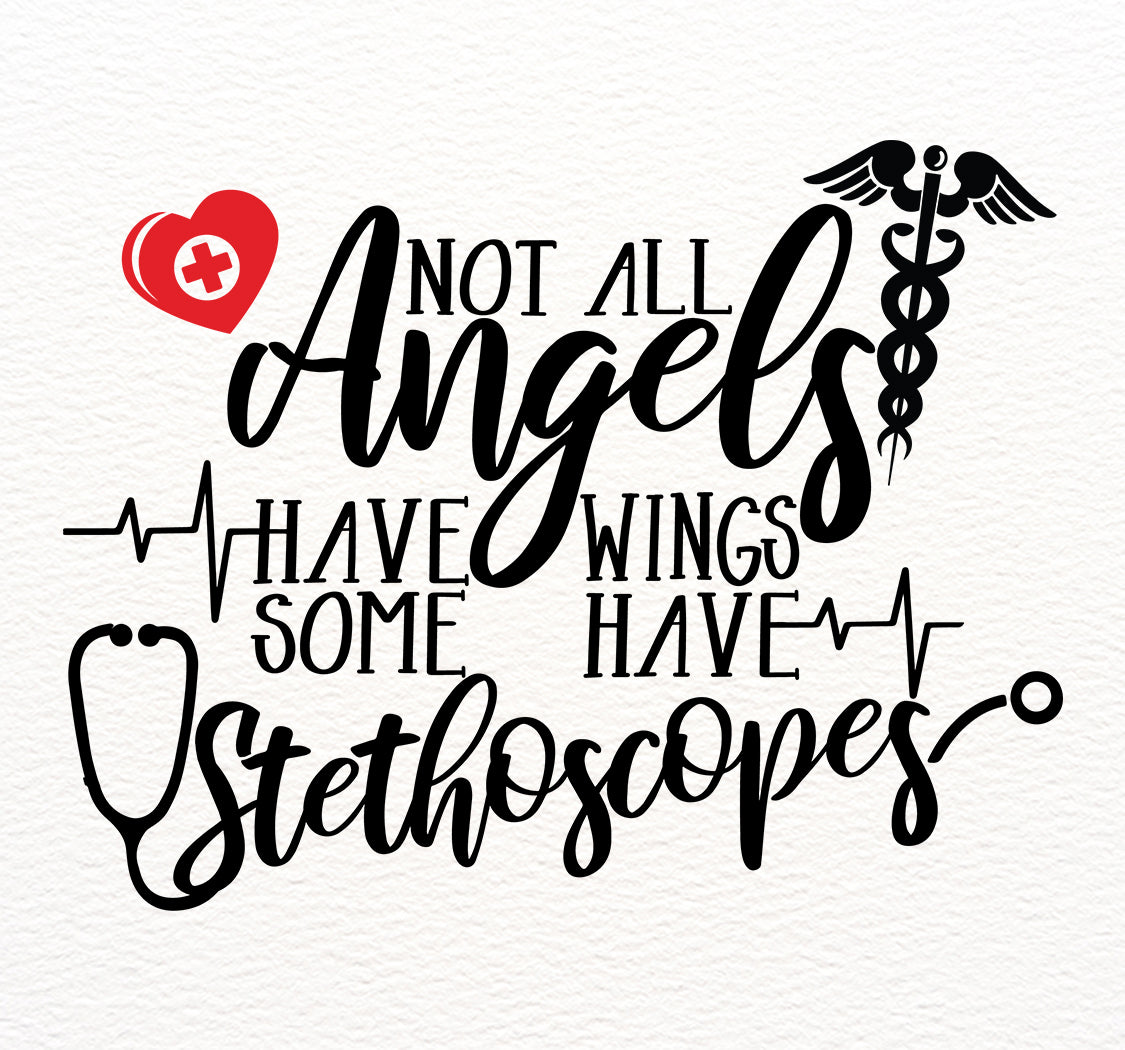 Quinnlyn & Co. Angel Wings Stethoscope Charm, Gifts for Women, RN Nurses with Inspirational Quote on Greeting Card