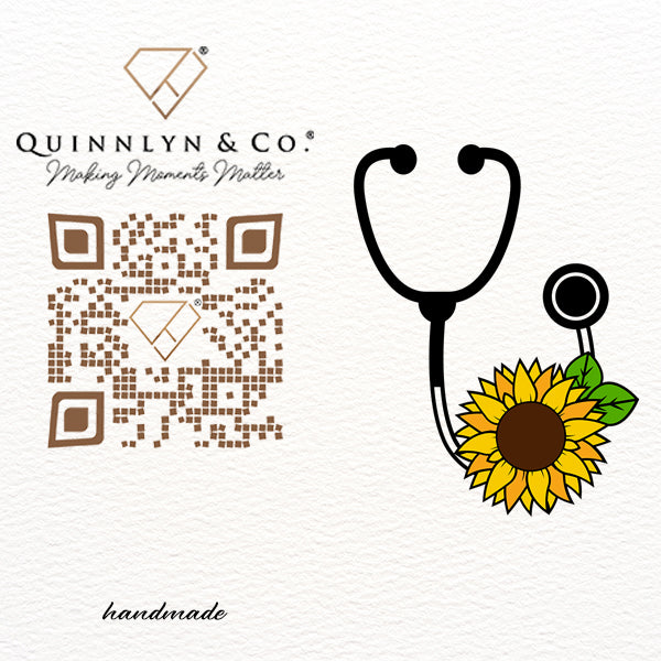 Quinnlyn & Co. Sunflower Stethoscope Charm, Gifts for Women, RN Nurses with Inspirational Quote on Greeting Card