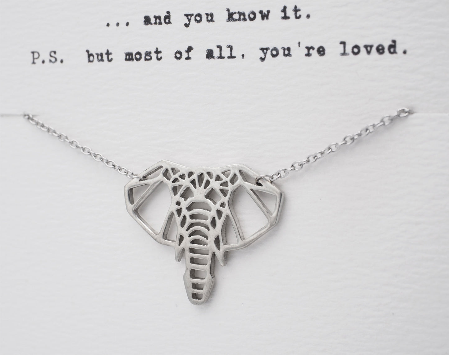 Quinnlyn - Elephant - Necklace - Pendant - Card - Inspirational