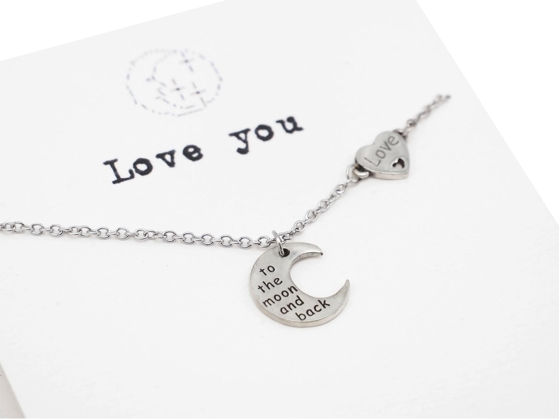 love you to the moon and back - necklace - pendant