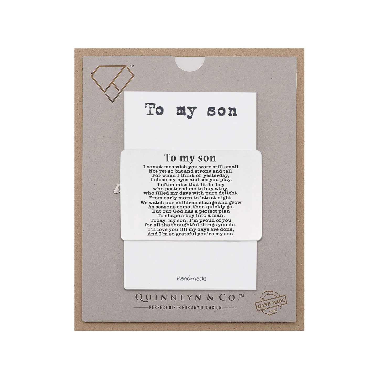 Quinnlyn & Co. To My Son Wallet Card, Inspirational Gifts for Son