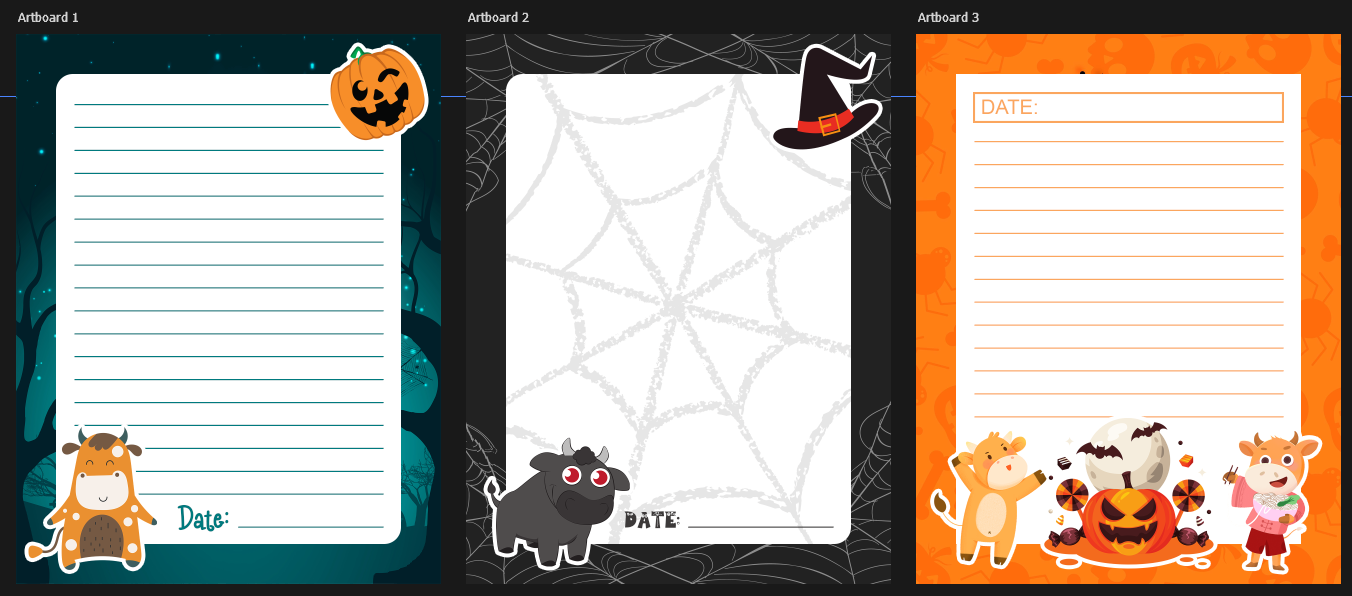 Quinnlyn & Co. Halloween Stationery Set Printables