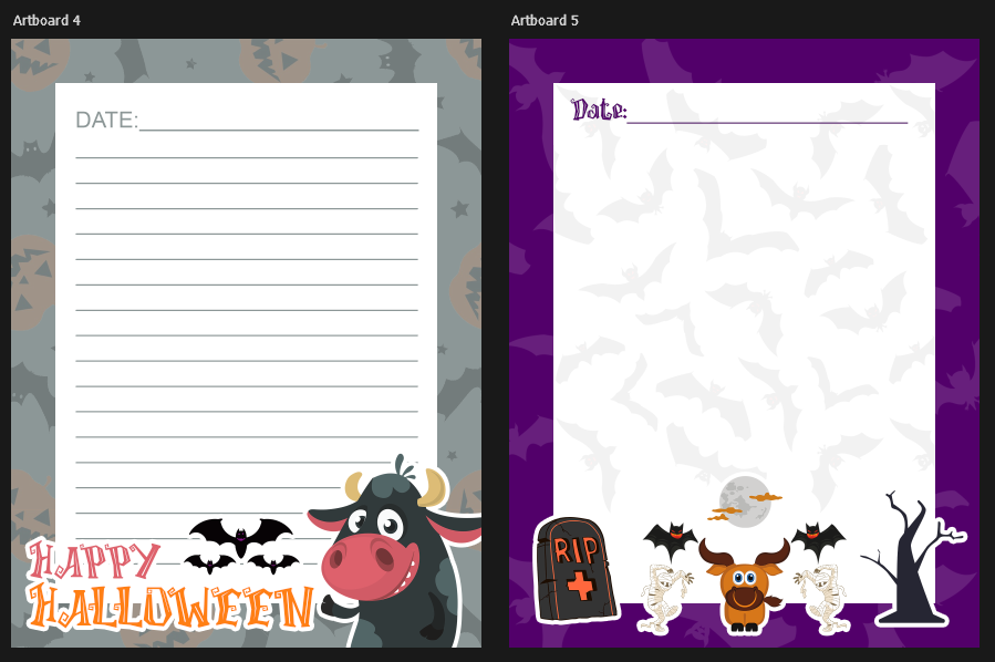 Quinnlyn & Co. Halloween Stationery Set Printables
