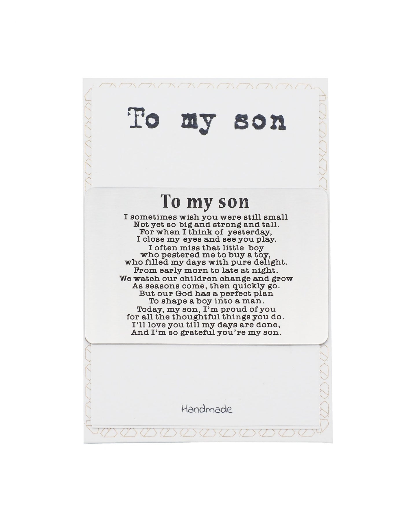 Quinnlyn & Co. To My Son Wallet Card, Inspirational Gifts for Son