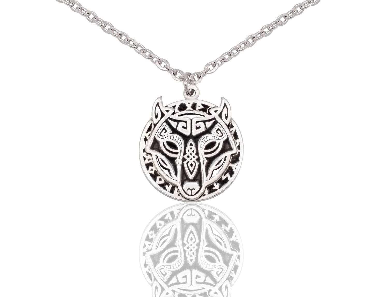 Quinnlyn & Co. Wolf of Odin Pendant Necklace, Handmade Gifts for Women with Inspirational Quote on Greeting Card